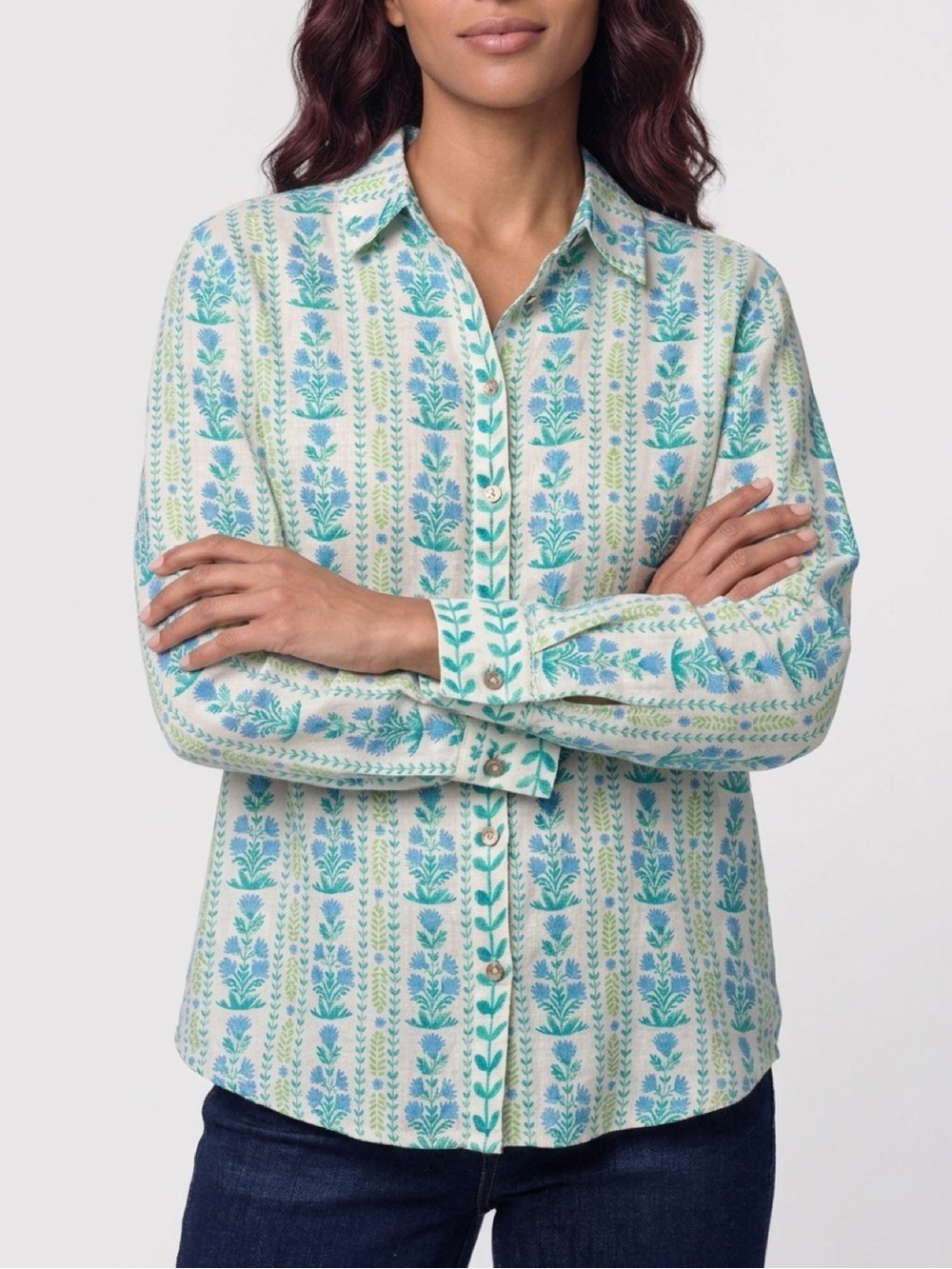Sigrid Olsen 100% Linen Floral Botanical Shirt - Picture 4 of 11